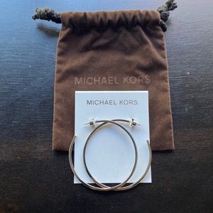 (New) Inside Outside Pave Hoop Earrings Silver-plated with crystal detail.